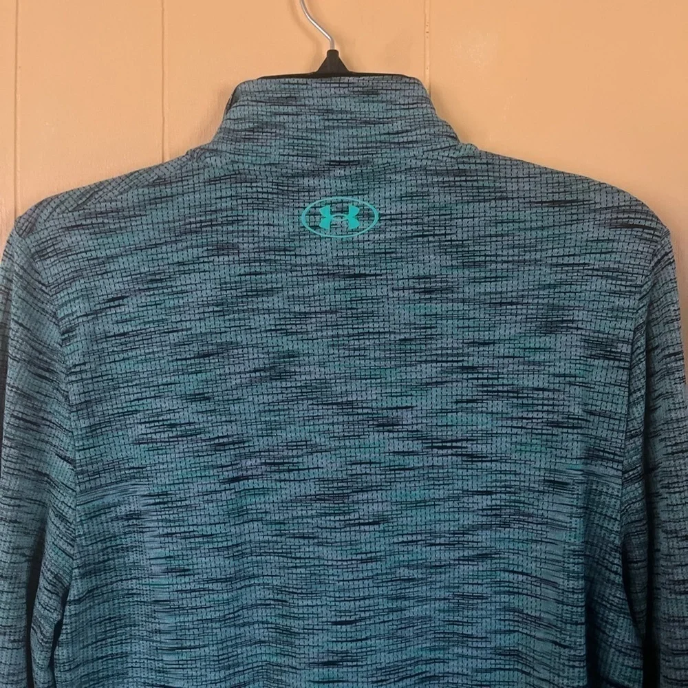 UNDER Armour Men’s Medium Heat Gear Dri Fit Green 1/4 Zip Pullover - Picture 6 of 8